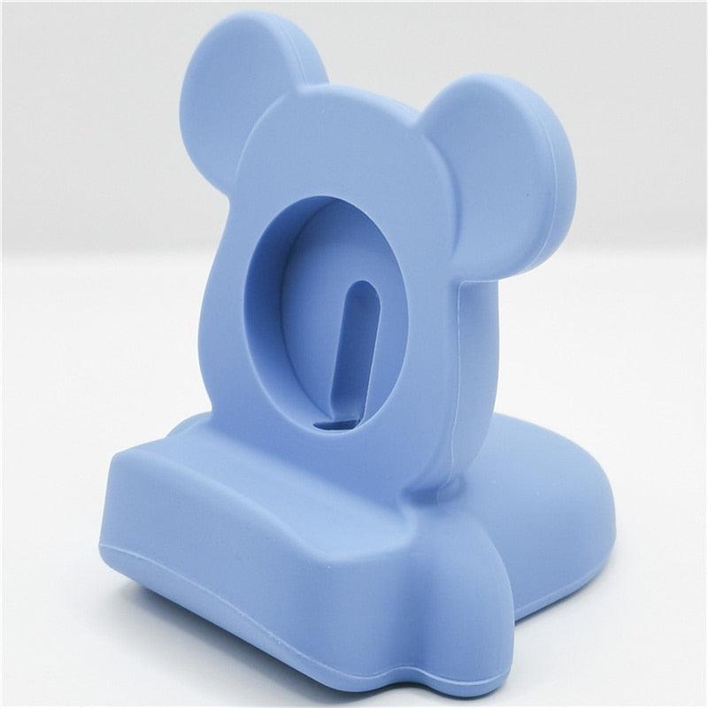 Charming & Ergonomic Bear Cub Shaped Desk Stand | Silicone Charger Holder for Apple Watch Series 8, 7, 6, SE, 5, 4 | Compatible with iWatch 45mm to 38mm Sizes